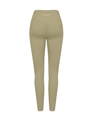 NWT WISKII muted khaki green high rise V waist scrunch leggings small s